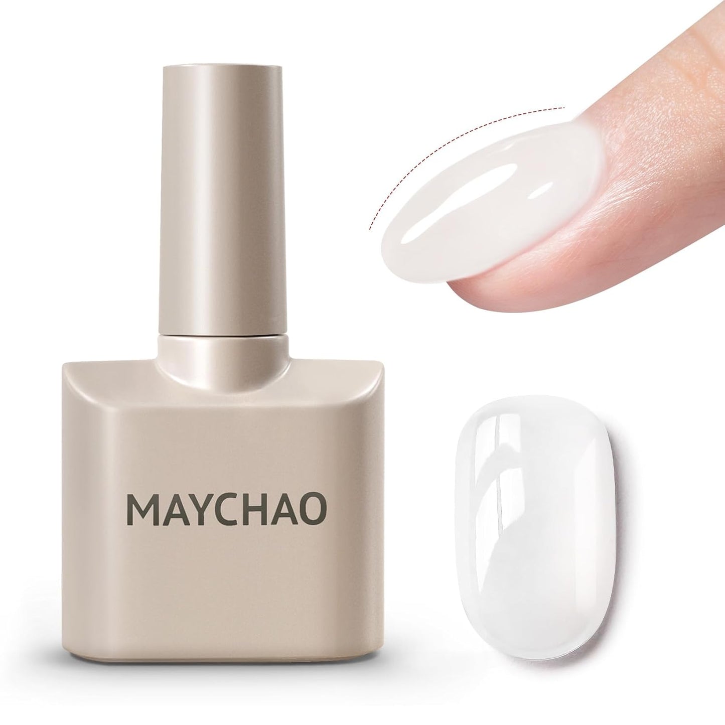 MAYCHAO Clear Milky White Builder Gel for Nails, 15ml Nail Strengthener in a Bottle, Nail Extension Hard Gel, Soak Off Long Lasting UV Light Cure-Velvo Beauty