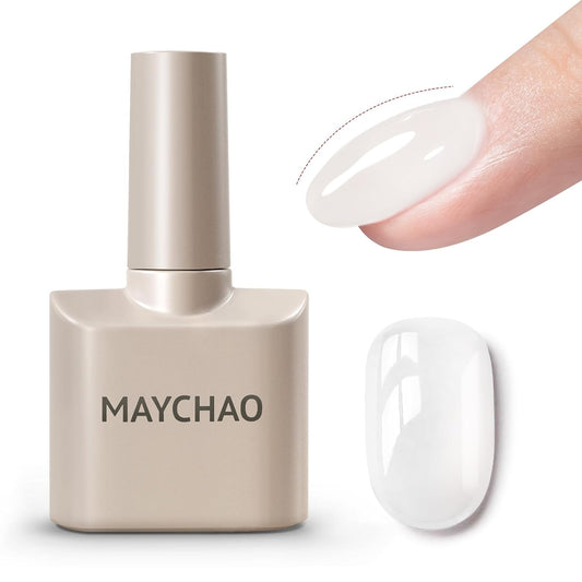 MAYCHAO Clear Milky White Builder Gel for Nails, 15ml Nail Strengthener in a Bottle, Nail Extension Hard Gel, Soak Off Long Lasting UV Light Cure-Velvo Beauty