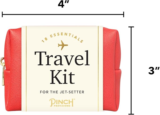 Pinch Provisions Travel Kit, includes 18 Must-Have Emergency Essential Items for Travelling, Ideal Road Trip or Airport Gift for Friends, Family & Peers, Portable Pouch-Velvo Beauty