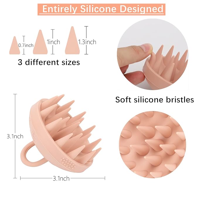 BTYMS Silicone Scalp Massager Hair Scrubber Shampoo Brush Exfoliating Hair Wash Cleansing Dandruff Brush for Shower-Velvo Beauty