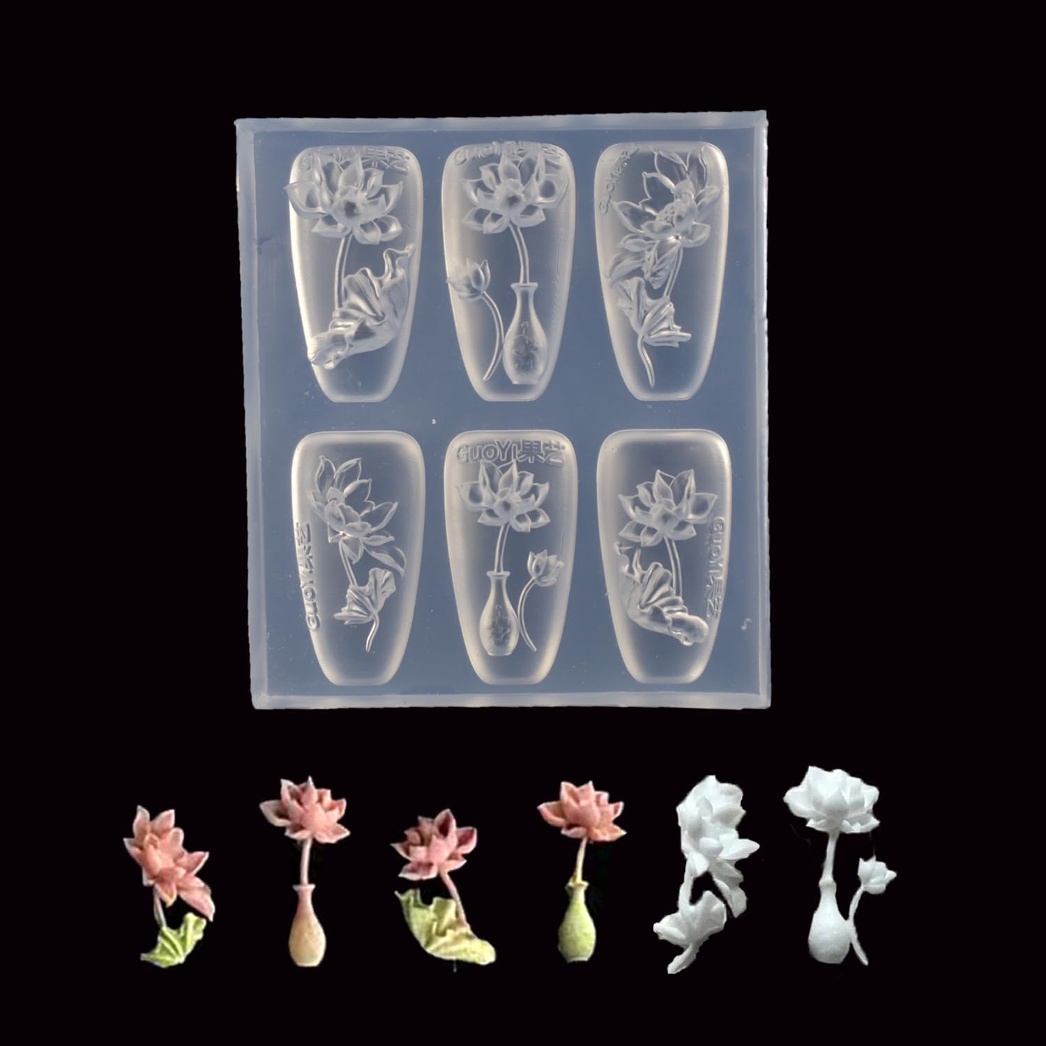 3D Lotus Flower Nail Art Silicone Molds Classic Floral Lotus Leaf Carving Template Resin Mould Nail Tool for Women Girls Manicure DIY Design-Velvo Beauty