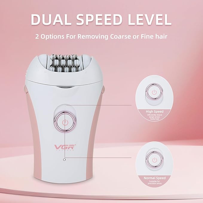 Glabrouse Skin Smooth Glide Epilator for Women,Facial Epilator for Women,Cordless Face Hair Remover with Light,Hair Rmoval for Face Bikini Legs, Body Removal Device-Velvo Beauty