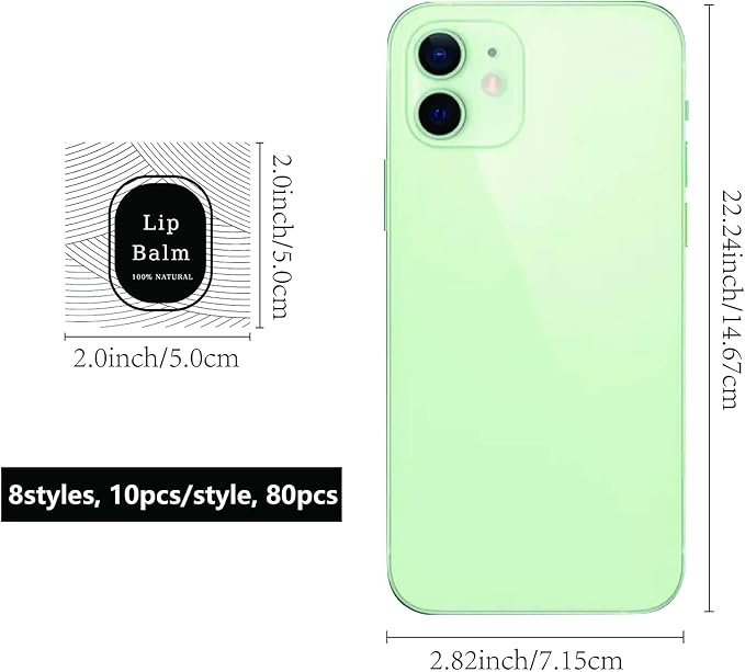 CRASPIRE Lip Balm Labels 80pcs Homemade Lip Balm Labels 2” Clear Lip Balm Labels for Tubes Printable Waterproof Lip Balm Stickers Labels for Lip Balm Handcream Candle Container（Geometry）-Velvo Beauty