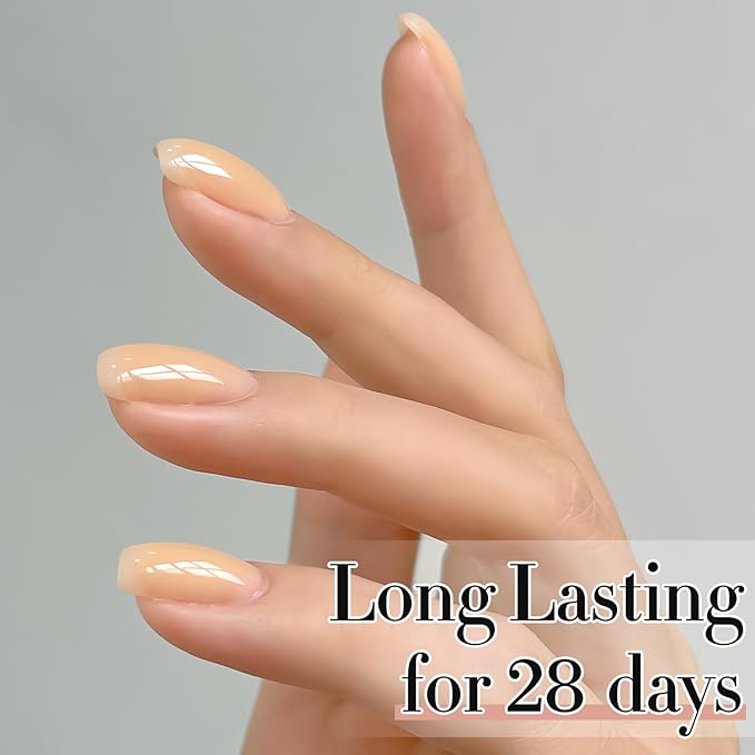 Double Rhythm Translucent Gel Polish Sheer Neutral Natural Light Milky Same Color Same Bottle 15ML Jelly UV Nail Polish Nail Art DIY at Home (Light Yellow Pink-A1423)-Velvo Beauty