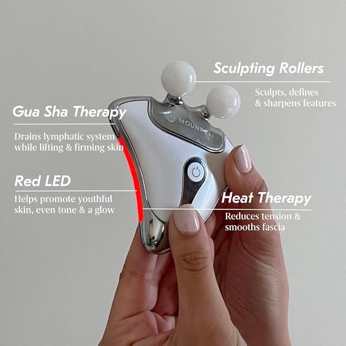 Mount Lai Vitality Qi LED Gua Sha Device, LED Light Therapy for Face, Gua Sha Facial Tools for Firming, Lifting, Sculpting, Anti-Aging, Tension-Melting, Face Lift Device Heat Therapy and Rejuvenation-Velvo Beauty