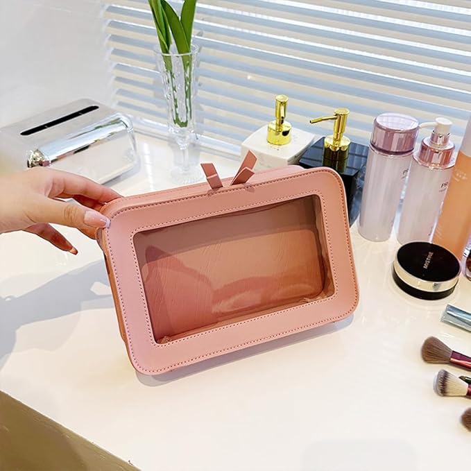 Clear Makeup Bag Small, TSA Approved Portable Toiletry Bag with Zipper Cosmetic Travel Bag Makeup Organizer Case Mini Makeup Pouch for Purse Car Organizer Bag for Women Men-Velvo Beauty