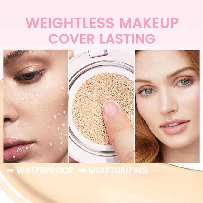 Nuder Cushion Foundation,Natural Beige for Natural & Medium with Neutral Skin Tone,Long-Lasting,Lightweight,Flawless Coverage,Dewy Finish,Concealing Blemishes and Under-eye Bags for All Skin Types-Velvo Beauty