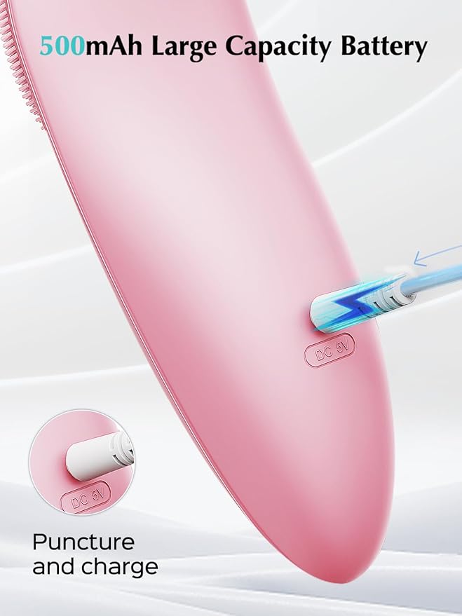 COSLUS Facial Cleansing Brush Silicone Face Scrubber: Waterproof Rechargeable Face Wash Brush, 4 Cleansing Modes, Electric Face Exfoliator for Men Women Cleaning, Exfoliating, Massaging-Velvo Beauty