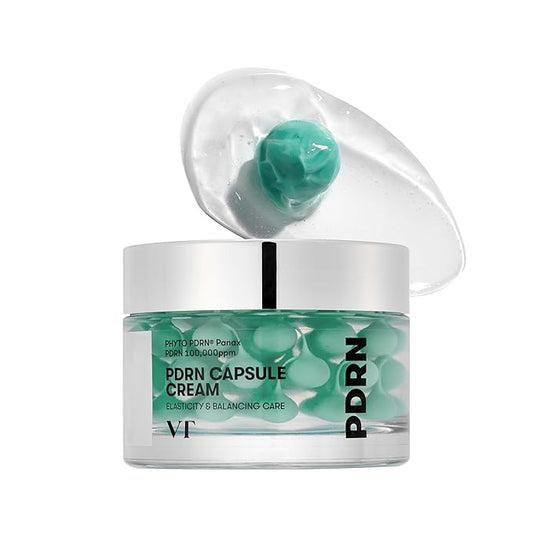 VT COSMETICS PDRN Capsule Cream 100, Hydrating Face Moisturizer with 100,000ppm PDRN, Hyaluronic Acid, 9 Peptides, Firming & Plumping Nourishing Cream, Korean Skin Care (1.69 fl. oz.)-Velvo Beauty
