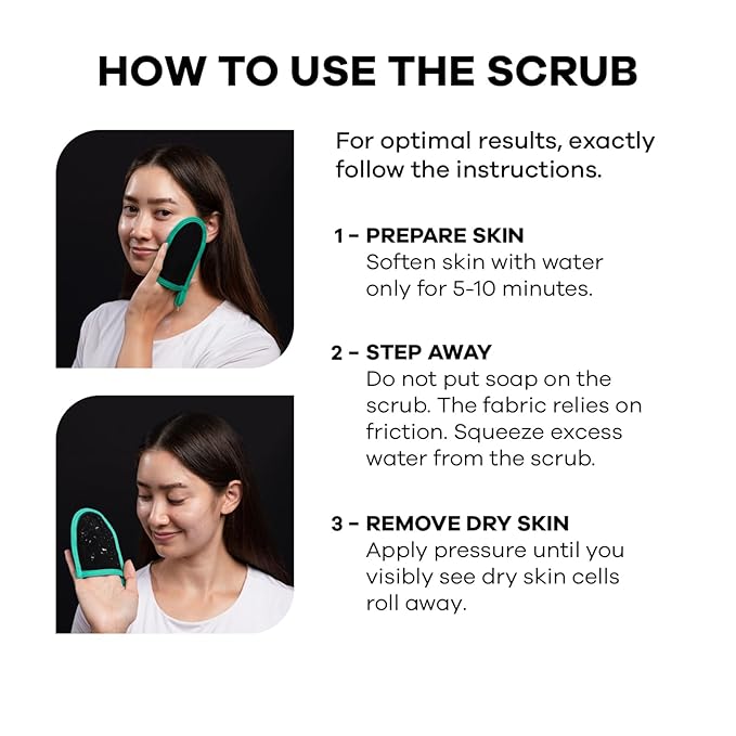 Dermasuri Deep Exfoliating Face Mitt - Scrubber, Dead and Dry Skin Remover for Men and Women - Exfoliator Gloves for Shower and Dry Use - (2 Pack)-Velvo Beauty