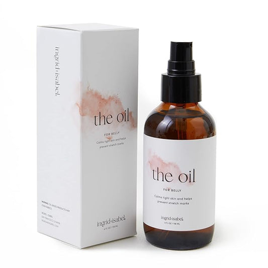 Ingrid & Isabel, The Oil, Organic Belly & Body Oil, Prevents Stretch Marks & Scars, Maternity & Pregnancy Skincare, 4 Fl Oz-Velvo Beauty