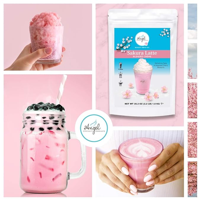 Sakura Latte Blended Crème by Angel Specialty Products [2 LB] [22 Servings]-Velvo Beauty