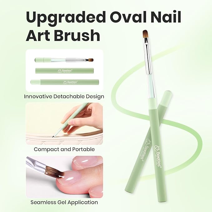 Beetles Nail Art Brushes, Clean Up Brush Gel Polish Nail Art Design Pen Painting Tools Fingernail Brush Nail Cleaning Brush Nail Art Liner Brush and Nail Dotting Pen Salon Diy at Home-Velvo Beauty