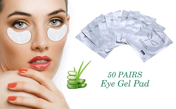 50 Pairs Set, Under Eye Pads, Comfy and Cool Under Eye Patches Gel Pad for Eyelash Extensions Eye Mask Beauty Tool-Velvo Beauty