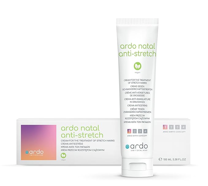 ARDO Anti-Stretch Mark Cream, Swiss Formula. Helps Prevent & Reduce Stretch Marks During Pregnancy & After Birth, Cruelty-Free, Vegan & Fragrance Free, Made in Europe, (100ml/3.4 fl.oz)-Velvo Beauty
