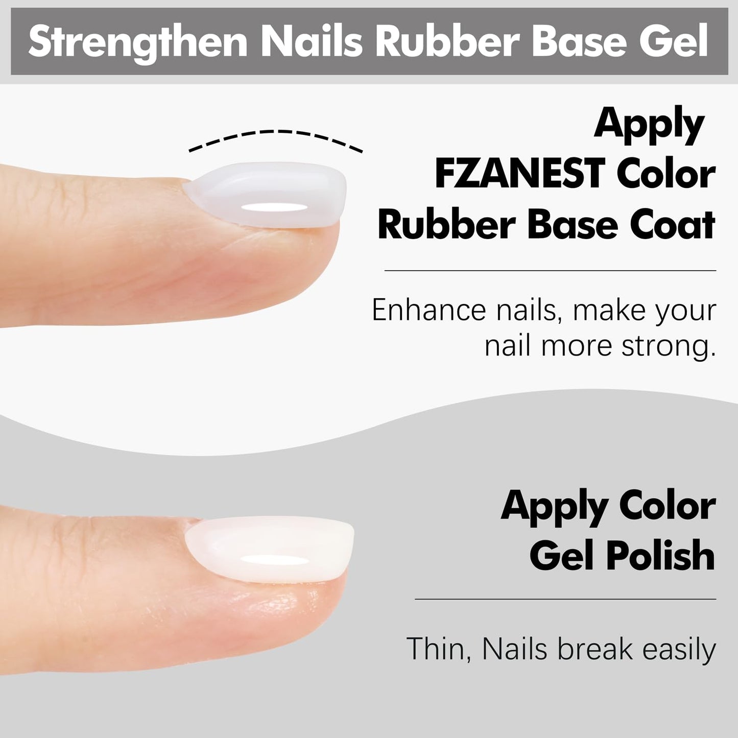 FZANEST Rubber Base Builder Gel for Nails Kit, 6pcs*7.5ml in a Bottle, Nail Strengthener Extension With Jelly Natural Nude Pink Colors, UV Soak Off Polish-Velvo Beauty