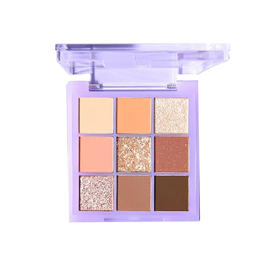 Violet Fairy 9 Color Eyeshadow Palette, Warm Neutrals (03)-Velvo Beauty