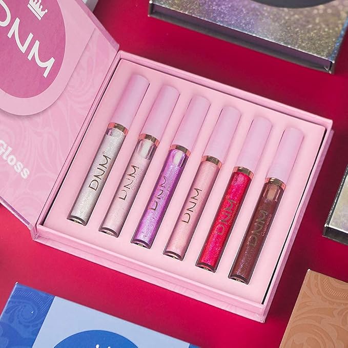 evpct 6Pcs Holographic Shimmer Lip Gloss Liquid Lipstick Set Makeup, Pink Red Metallic Lipstick Long Lasting Waterproof, Diamond Shinning Sparkly Sparkle Lipstick Face Eye Moisturizing High Gloss Glow-Velvo Beauty