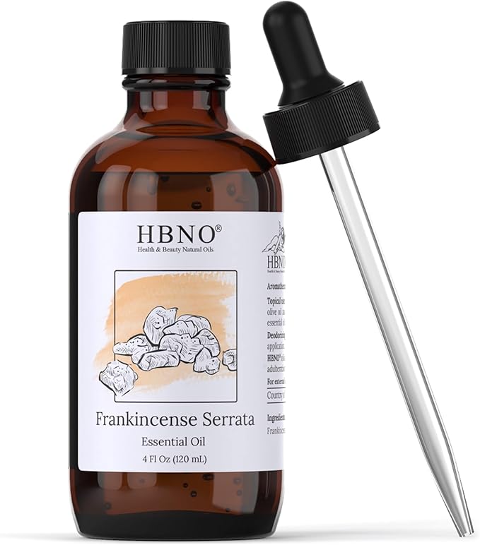 HBNO California Bottled Frankincense Essential Oil (Serrata) 4 fl oz (120ml) - Natural & Premium Grade Frankincense Oil Essential Oil,-Velvo Beauty