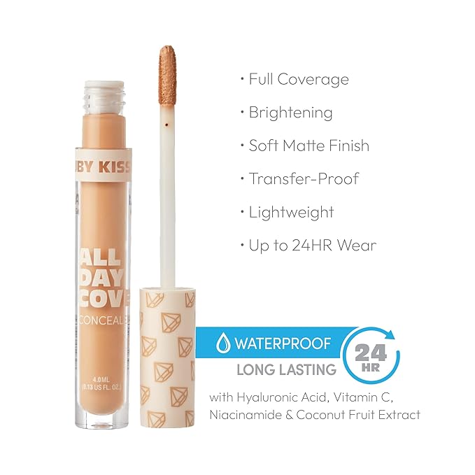 Ruby Kisses All Day Concealer Lightweight Full Coverage Multi-Use Concealer 0.13 Fl Oz (Golden)-Velvo Beauty
