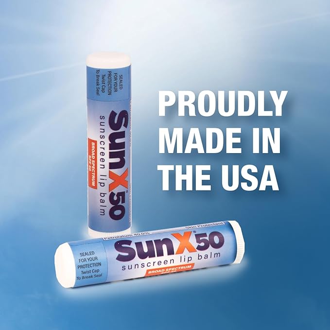 Sun X 50 Lip Balm SPF 50 (Pack of 24) - Lip Sunscreen SPF 50 Water Resistant Up To 80 Minutes and Free Parabens & Oxybenzone - Broad Spectrum (UVA/UVB) Protection-Velvo Beauty
