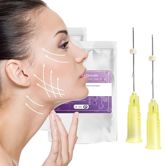 elves Pdo Threads for Eyes Lift Mono Type 30g38mm Pdo Lifting Thread for Fox Eye 40pcs Pdo Threads for Face Lift with Blunt Tips Smooting Eye Wrinkles Improves Skin's Firmness and Elasticity-Velvo Beauty