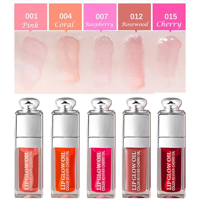 Hydrating Lip Glow Oil, Moisturizing Lip Glow Oil, Nourishing Glossy Transparent Lip Oil, Plumping Lip Oil, Lip Balm, Non-sticky Tinted Toot Lip Balm for Lip Care (RASPBERRY) 0.2 OZ-Velvo Beauty