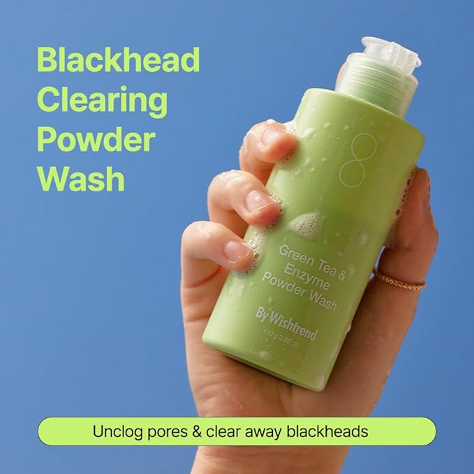 By Wishtrend Green Tea & Enzyme Powder Wash, 3.88 oz (110 g)-Velvo Beauty