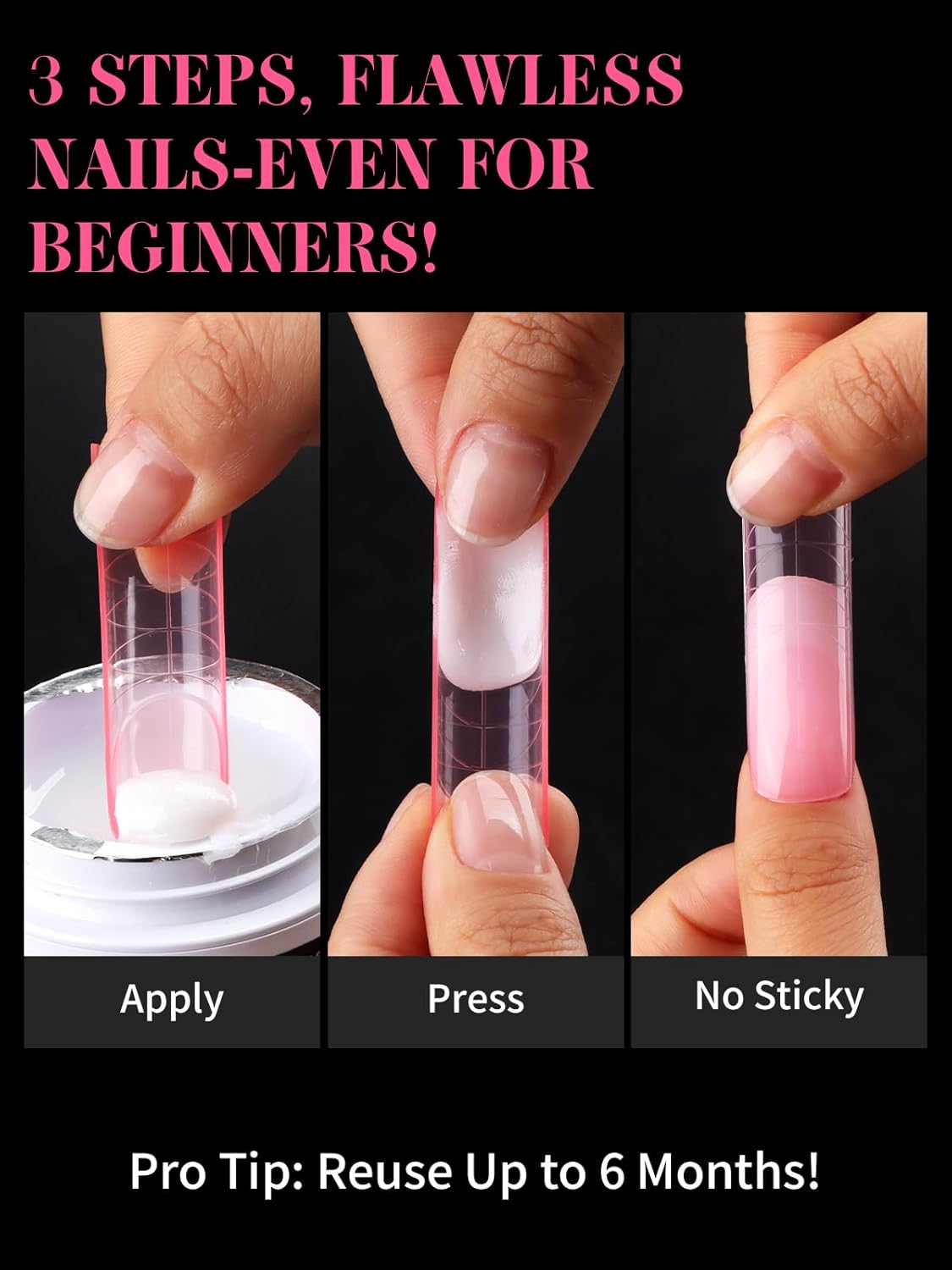 EBANKU Dual Nail Forms for Poly Extension Gel, Reusable Nail Molds 15 Sizes Nail Extension Forms for Builder Gel Manicure Design Salon DIY, 140 Pieces, 14 Sizes-Velvo Beauty