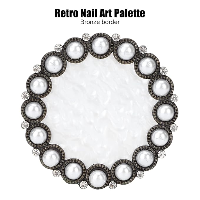 Polish Mix Palette, Resin Nail Art Display Board Cosmetic Nail Mixing Palette Color Mixing Nail Art Tips Display Plate(Copper)-Velvo Beauty