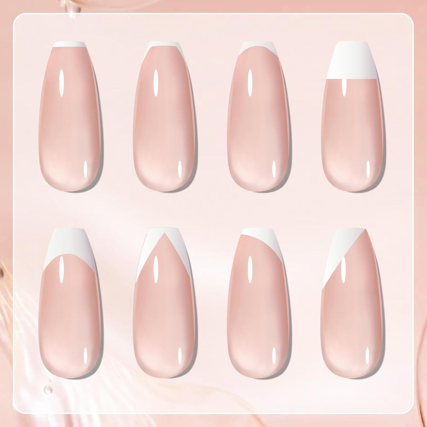 Born Pretty French Manicure Kit, Nail Stamper and 2Pcs Gel Nail Polish, Include Jelly Nude White Colors for French Tip DIY Salon, U V Light Cure-Velvo Beauty