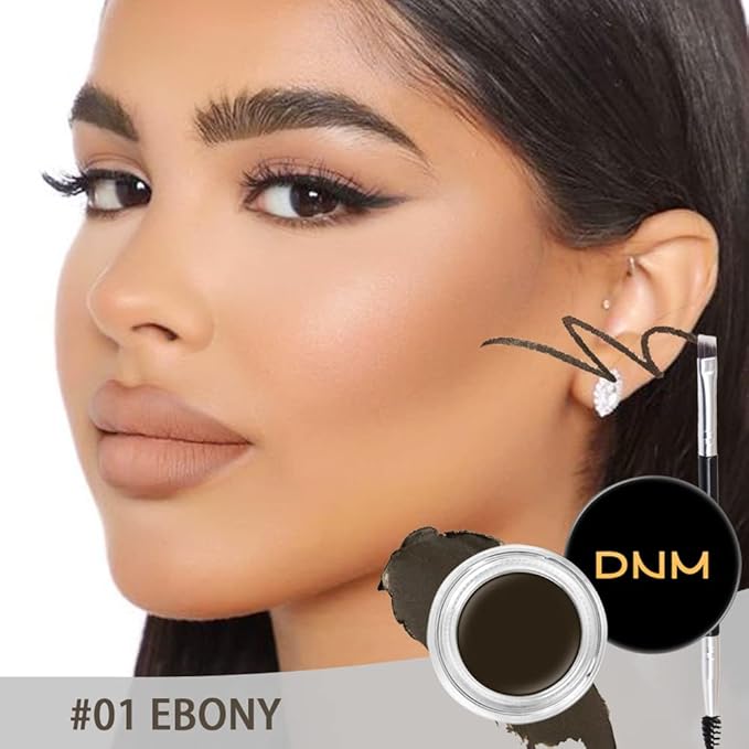 evpct Ebony Eyebrow Powder Pomade Gel Shaper Makeup Kit with Dual-ended Brush, Eyebrow Stencils Kit for Women Shaping, Eye Brow Pomade Stencil Shaper Tinting kits for Women, Long Lasting Waterproof-Velvo Beauty