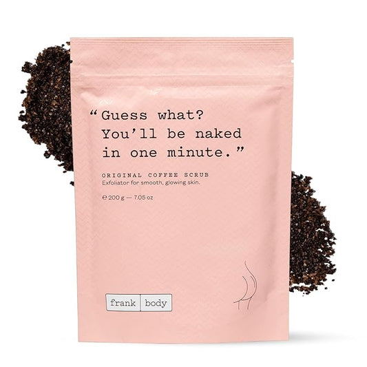 Frank Body Original Coffee Scrub, 7.05oz | Natural & Cruelty Free Exfoliating Body Scrub | Hydrating Vegan Scrub Skin Care For Stretch Marks, Acne, Cellulite | 1ct-Velvo Beauty
