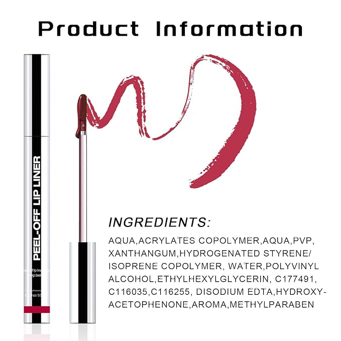 Peel Off Lip Liner Stain - Long Lasting Natural Lip Stain Transfer-proof Lip Liner, Moisturizing Waterproof Lip Gloss Stain, Highly Pigmented Color for All Skin, Ideal Gifts for Women (Coffee)-Velvo Beauty