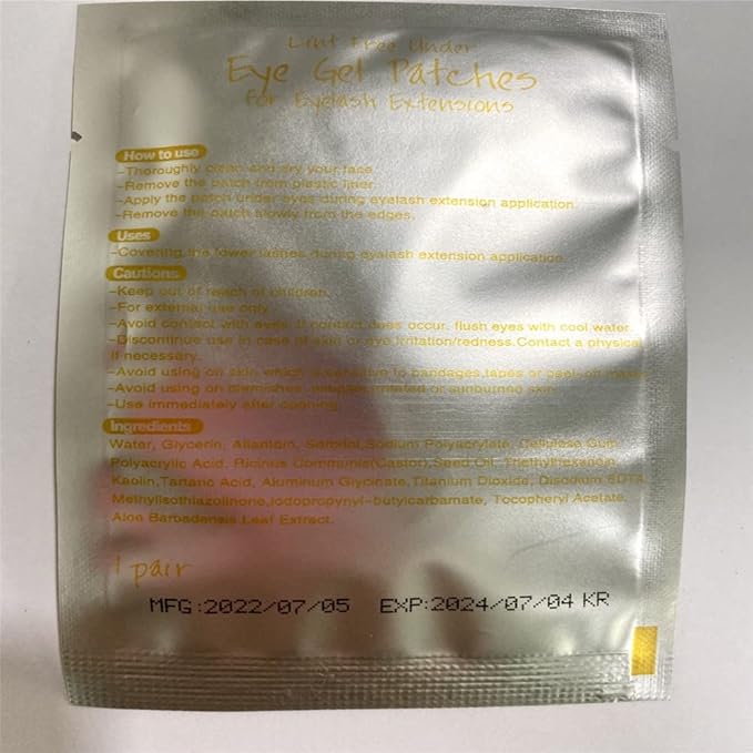 100 Pairs Set，Eye Gel Patches,Under Eye Pads Lint Free Lash Extension Eye Gel Patches for Eyelash Extension Eye (gold)-Velvo Beauty