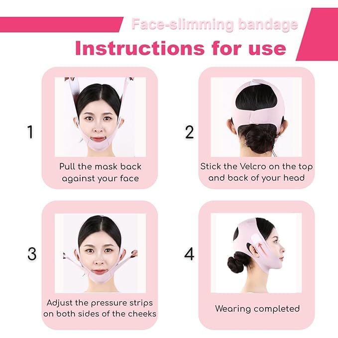 Gua Sha Facial Tools - Jade Roller for Face Beauty Gift Sets Reduces Puffiness, Sleep Mask, Face Lifting Double Chin Strap, Skin Care Massage Self Care Gift for Women-Velvo Beauty