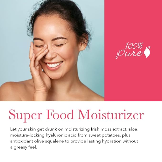 100% PURE Watermelon Cucumber Water Locking Moisturizer Natural Facial Hydration Boost with Hyaluronic Acid Replenishing Anti Aging Face Cream & Quenching Dry Skin Care Vegan - 1.4 fl oz-Velvo Beauty