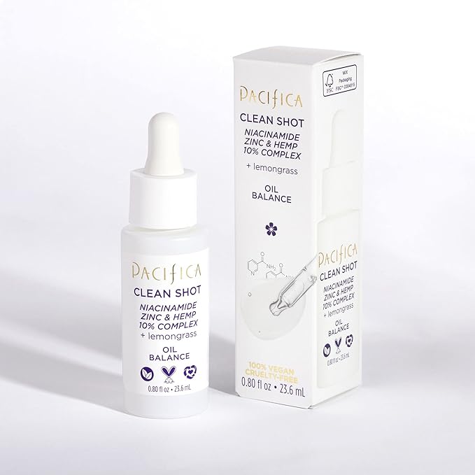 Pacifica Clean Shot Niacinamide Zinc and Hemp 10 Percent Complex Unisex 0.8 oz-Velvo Beauty