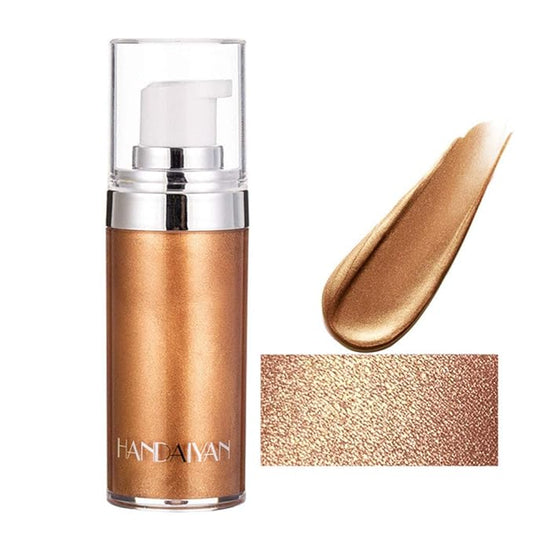 Body Face Luminizer Highlighter Cream Spray Liquid Bronzer Illuminator Glow Glistening Makeup Foundation (#3 Bronze Gold)-Velvo Beauty