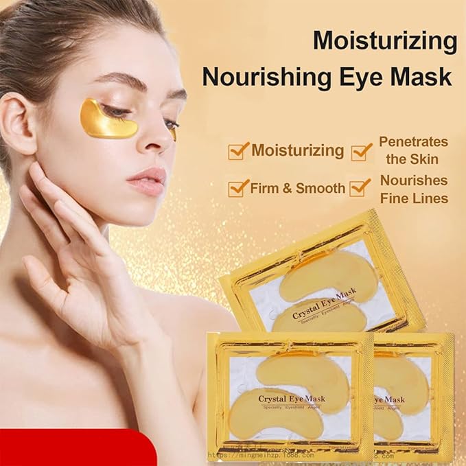 30 Pairs Lip Mask & 24K Gold Gel Eye Masks,Crystal Collagen Eye Patches for Puffy Eyes,Moisture Lip Care Mask Reducing Fine Lines,For Anti-Ageing & Anti Chapped,Effectively Nourishes the Lip&Eye Skin-Velvo Beauty