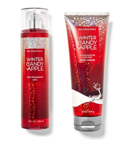 Bath & Body Works - Winter Candy Apple - Gift Set - Fine Fragrance Mist & Body Cream (Packaging Varies)-Velvo Beauty