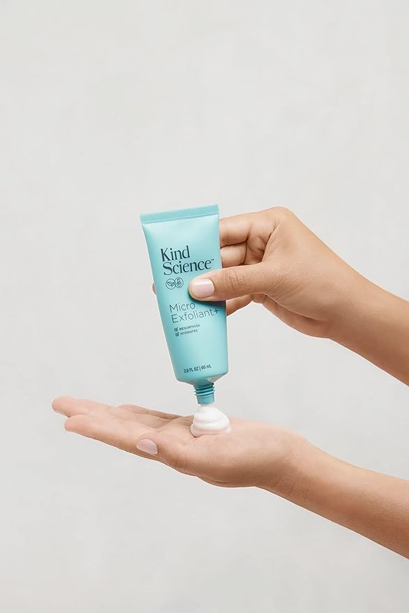 Kind Science Micro Exfoliant Face Scrub - 2-in-1 Exfoliating Face Wash + Facial Mask with AHA to Smooth & Hydrate Skin - Paraben & Fragrance Free, Cruelty Free, 2 oz-Velvo Beauty