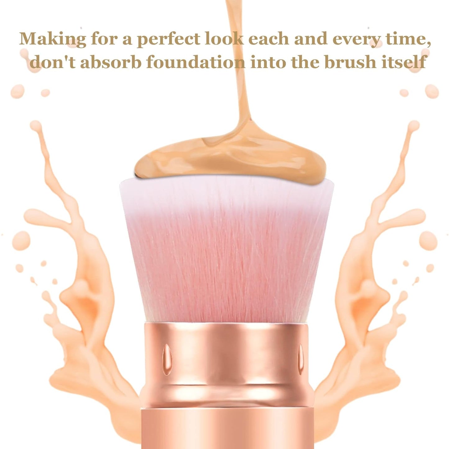Falliny Retractable Makeup Brushes, Travel Kabuki Powder Foundation Brush, Portable Face Liquid Foundation Sunscreen Brush with Cover for Blending Liquid, Bronzer,Cream or Flawless Powder Cosmetics-Velvo Beauty