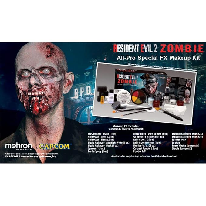 Mehron Makeup RE2 Zombie All-Pro Makeup Kit-Velvo Beauty