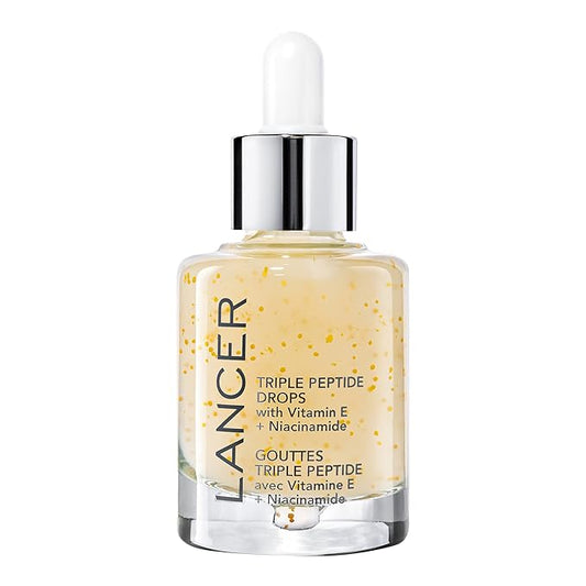 Lancer Skincare Triple Peptide Drops with Vitamin E, Daily Anti-Aging Face Serum with Hydrating Hyaluronic Acid, 1 Fluid Ounce-Velvo Beauty