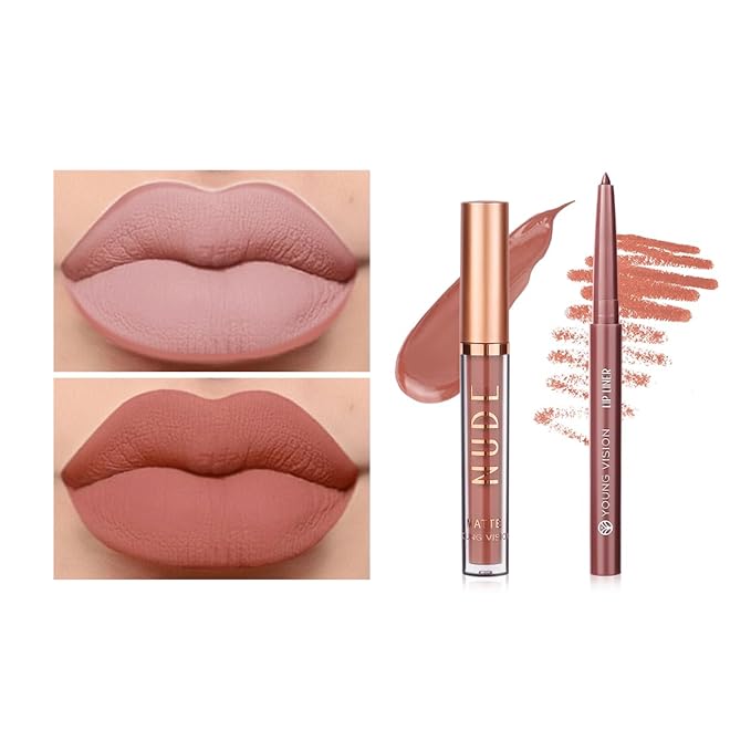 YOUNG VISION Liquid Lipstick & Lip liner Combo Set, Matte Lip Contour Kit - Durable, Waterproof, Kit de Labios Matte for Lasting Definition…-Velvo Beauty