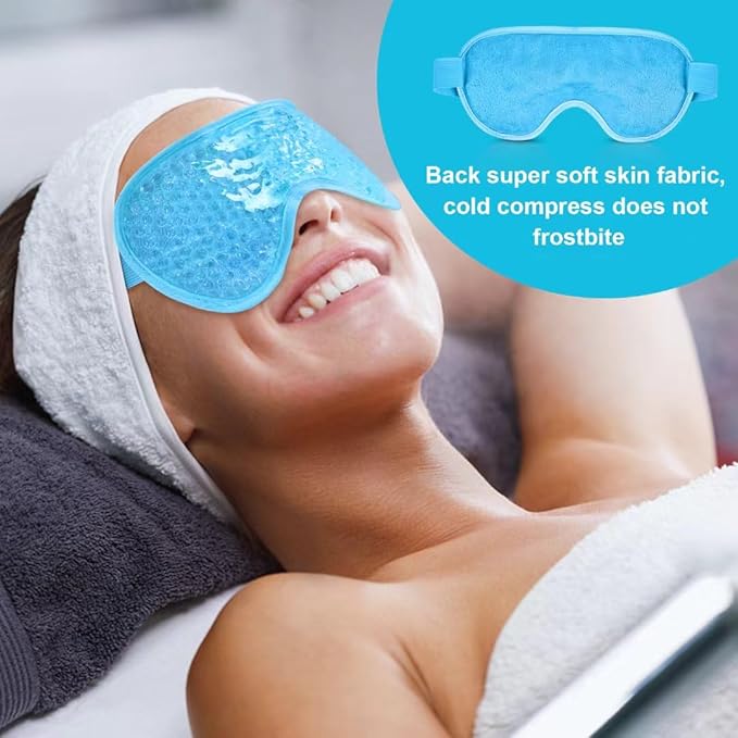 ONLYSKY BEAUTY Cold Eye Mask Cooling Gel Eye-Mask for Dry Eyes, Eye relax and Pressure Release as Gift for women (Blue)-Velvo Beauty