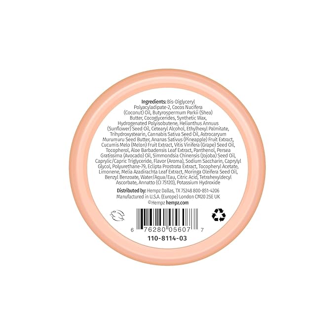 Hempz Hydrating Lip Sleeping Mask - Sweet Pineapple & Honey Melon (.70 Oz.) | Overnight Hydrating Lip Balm with Sweet Pineapple & Honey Melon Herbal Lip Sunscreen .15 oz. SPF 15-Velvo Beauty