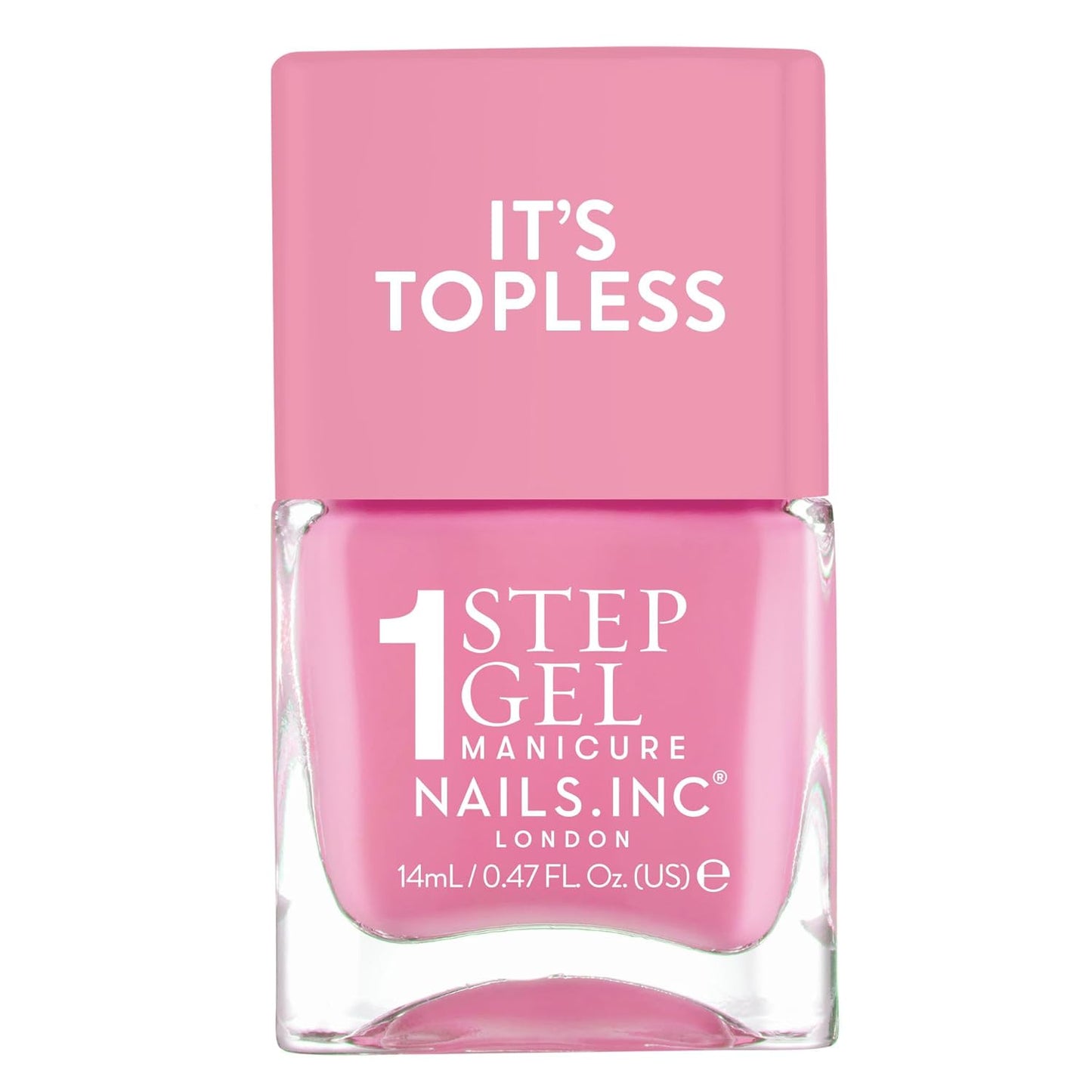 Nails Inc It's Topless Gel-Like Nail Polish, 4-in-1 Base Coat, Treatment, Color & Top Coat, Long Lasting, Strong, Chip Free Nails, Glossy Salon Quality Manicure, Air Dry Nail Polish, Miley, 0.47 Fl Oz-Velvo Beauty