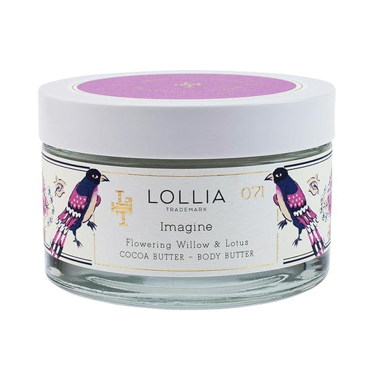LOLLIA Imagine Body Butter, 5.5 oz. - Flowering Willow & Lotus Fragrance - Shea Butter & Cocoa Butter, Body Lotion for Women, Hydrating & Smooth Body Moisturizer-Velvo Beauty